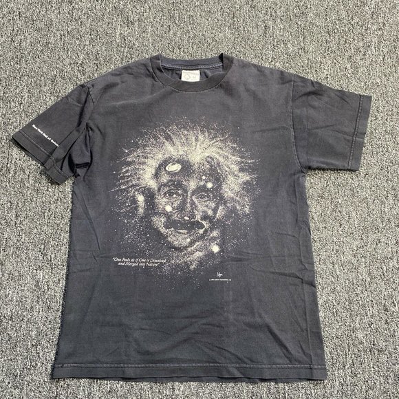 Vintage 1993 Albert Einstein Galaxy Solar System "Glow In The Dark" Print Unisex - Picture 1 of 9